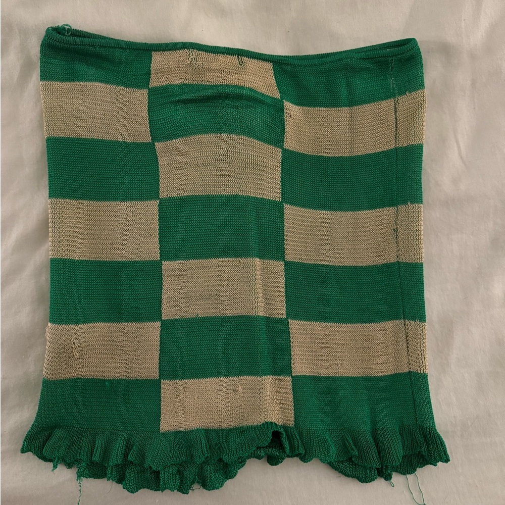 Gimaguas Green and Cream Checkered Top / mini skirt - Picture 6 of 7